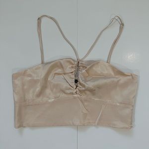 Zara Creme/Champagne Crop Top - MEDIUM